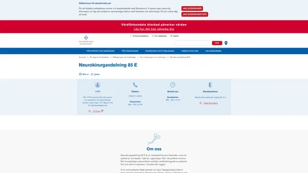Neurokirurgavdelning 85 D2