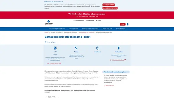 Barnspecialistmottagningen i Enköping, Enköping