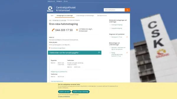Öron- näs- och halsmottagning Kristianstad