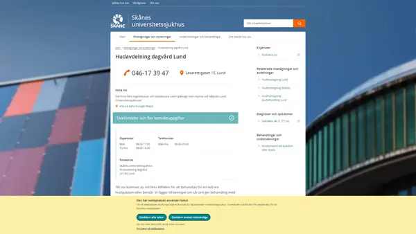 Hudmottagning dagvård Lund