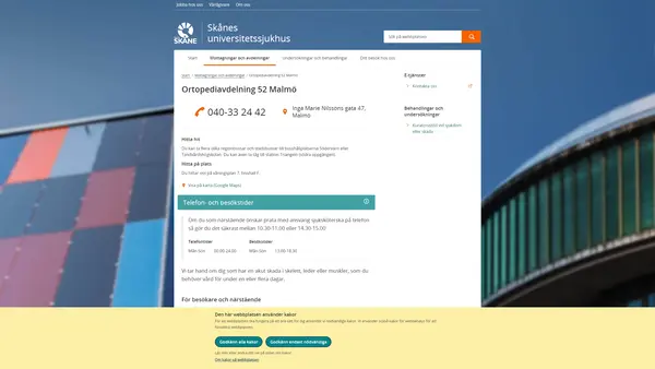 Ortopediavdelning 52 Malmö