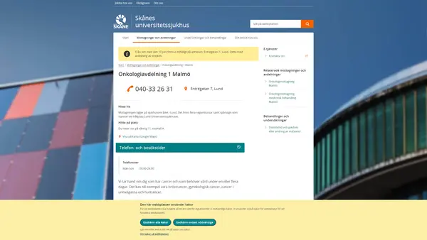 Onkologiavdelning 1 Malmö
