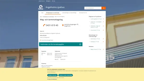 Mag- och tarmmottagning medicin Ängelholm