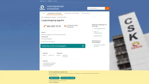 Lungmottagning dagvård Kristianstad