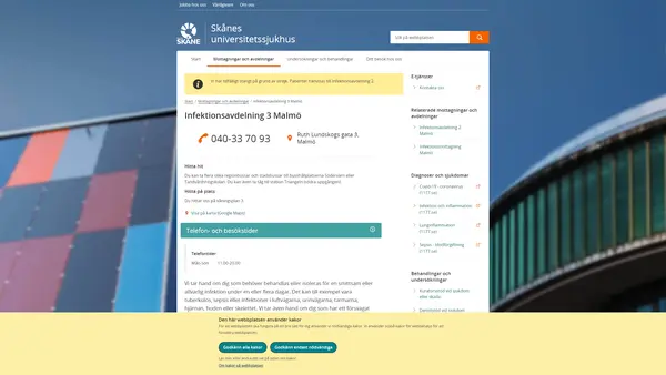Infektionsavdelning 3 Malmö