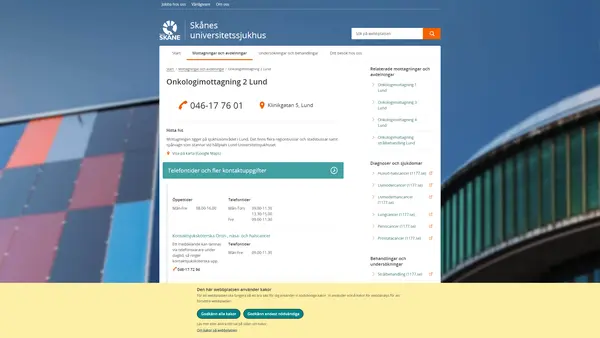Onkologimottagning 2 Lund