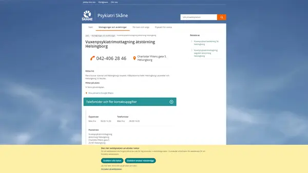 Vuxenpsykiatrimottagning ätstörning Helsingborg