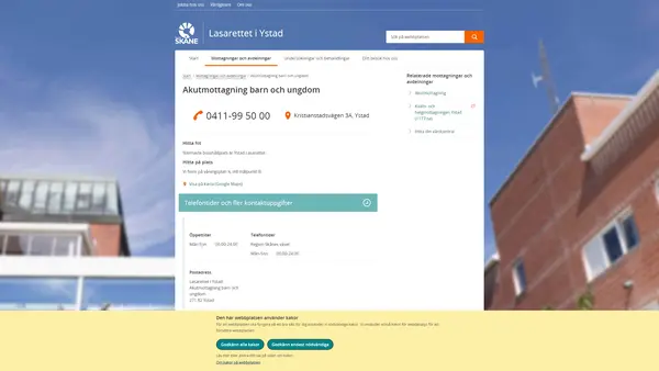 Akutmottagning barn och ungdom Ystad