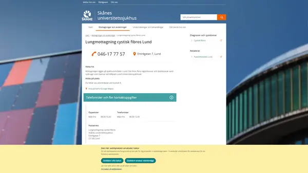 Lungmottagning cystisk fibros Lund