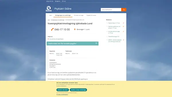 Vuxenpsykiatrimottagning självskada Lund