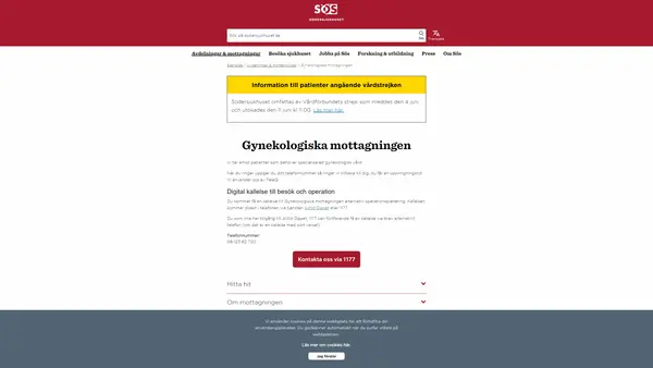 Gynekologisk mottagning Sös, Södersjukhuset