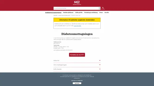Diabetes- och endokrinologmottagningen, Södersjukhuset