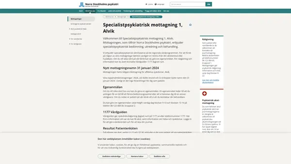 Specialistpsykiatrisk mottagning 1 Alvik, Norra Stockholms psykiatri