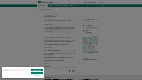 Vårdavdelning 17 BB Danderyd, Danderyds sjukhus