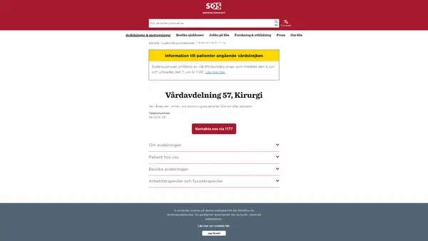 Vårdavdelning 24, Kirurgi, Södersjukhuset