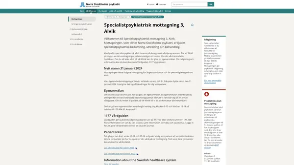 Specialistpsykiatrisk mottagning 3 Alvik, Norra Stockholms psykiatri