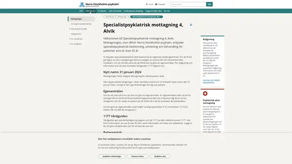 Specialistpsykiatrisk mottagning 4 Alvik, Norra Stockholms psykiatri