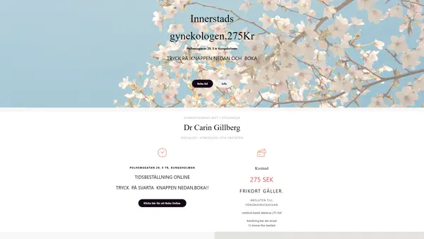 Innerstadsgynekologen Dr. Carin Gillberg, Kungsholmen