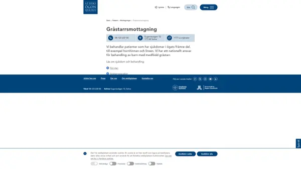 Mottagningen för ögats främre segment och ögonneurologi, S:t Eriks Ögonsjukhus