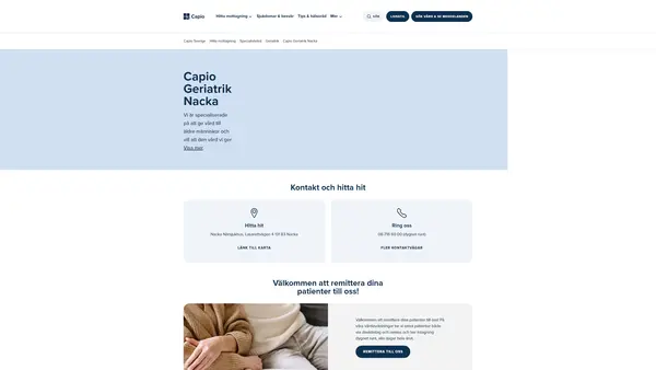 Nackager Avd 61, Capio Geriatrik Nacka AB