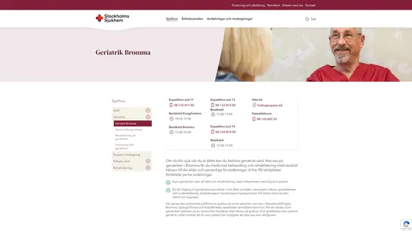 Geriatrik Bromma 11, Slutenvård, Stiftelsen Stockholms Sjukhem
