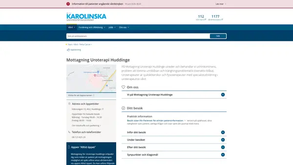 Dagvård Njursten Huddinge, Karolinska Universitetssjukhuset