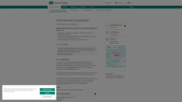 Vårdavdelning 74 Lungmedicin, Danderyds sjukhus