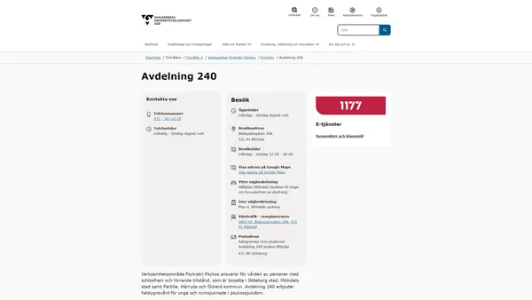 Avdelning 240 psykos Mölndal, Mölndal