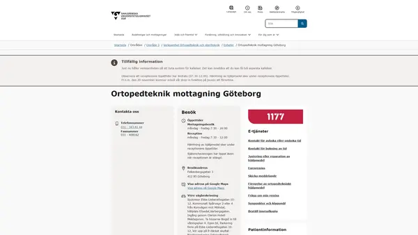 Ortopedteknik, Göteborg
