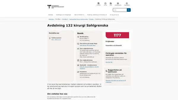 Kirurgiavdelning 132 Sahlgrenska, Göteborg