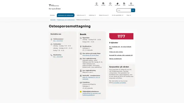 Osteoporosmottagning Uddevalla Sjukhus, Uddevalla