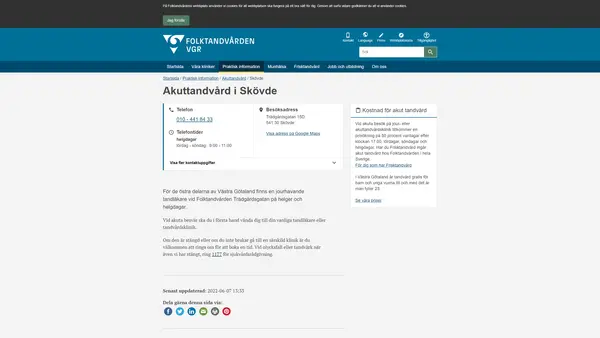 Folktandvården Akuttandvård helg Skövde, Skövde