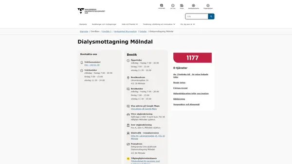 Dialysmottagning Mölndal, Mölndal