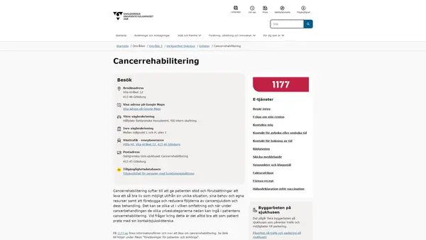 Uppföljningsmottagning för vuxna efter barncancer Sahlgrenska, Göteborg