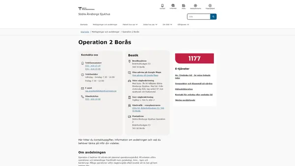 Postoperativ avdelning 2, Borås