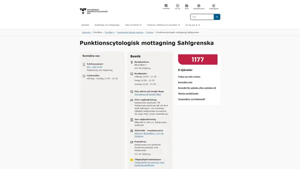 Punktionscytologisk mottagning Sahlgrenska, Göteborg