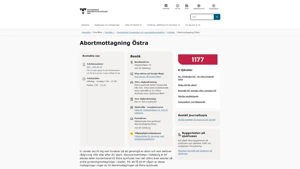 Abortmottagning Östra, Göteborg