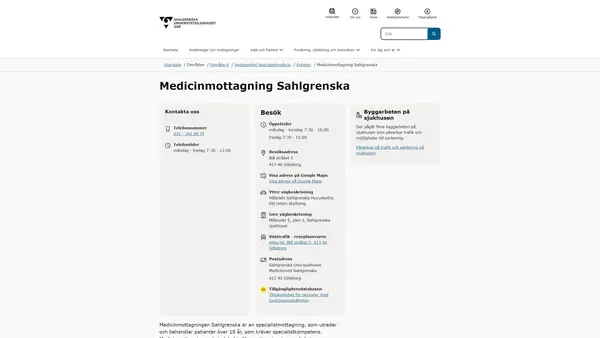Medicinmottagning endokrin Sahlgrenska, Göteborg