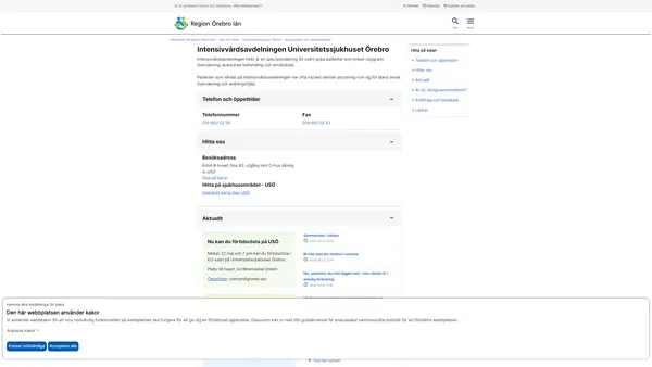 Intensivvårdsavdelningen Universitetssjukhuset Örebro