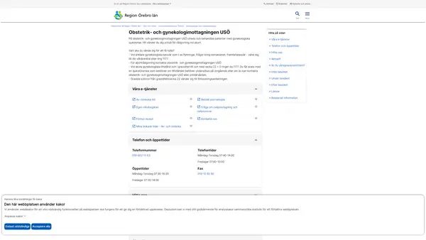 Gynekologimottagningen Universitetssjukhuset Örebro