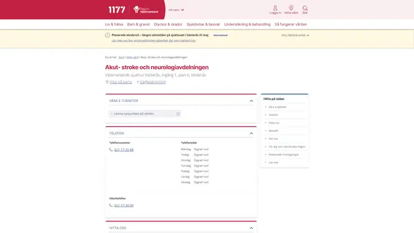 Akut stroke- och neurologiavdelningen
