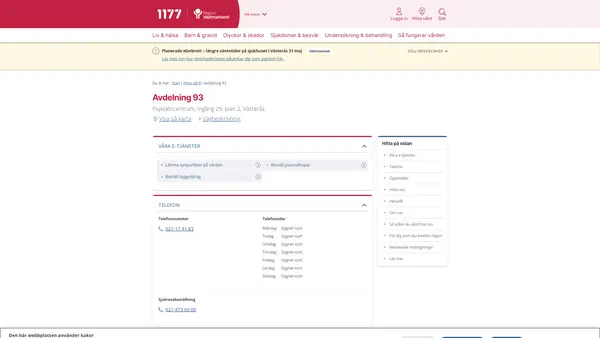 Avdelning 93, Vuxenpsykiatri Västmanland