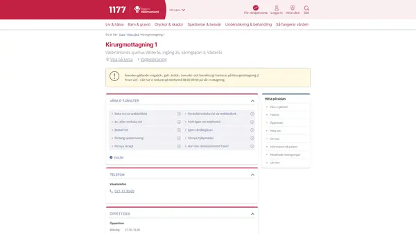 Kirurgmottagning 1, Västerås