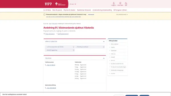 Avdelning 91, Vuxenpsykiatri Västmanland