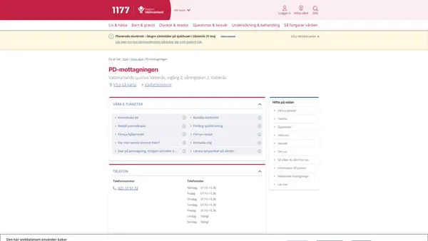 PD-mottagningen, Västerås