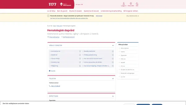 Hematologisk dagvård, Västerås