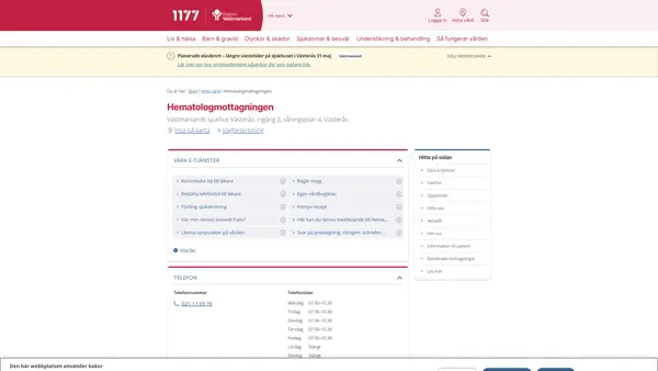 Hematologmottagningen, Västerås