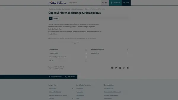 Öppenvårdsrehabilitering Piteå sjukhus, Piteå