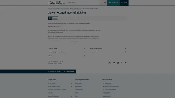 Dialysmottagningen Piteå sjukhus, Piteå